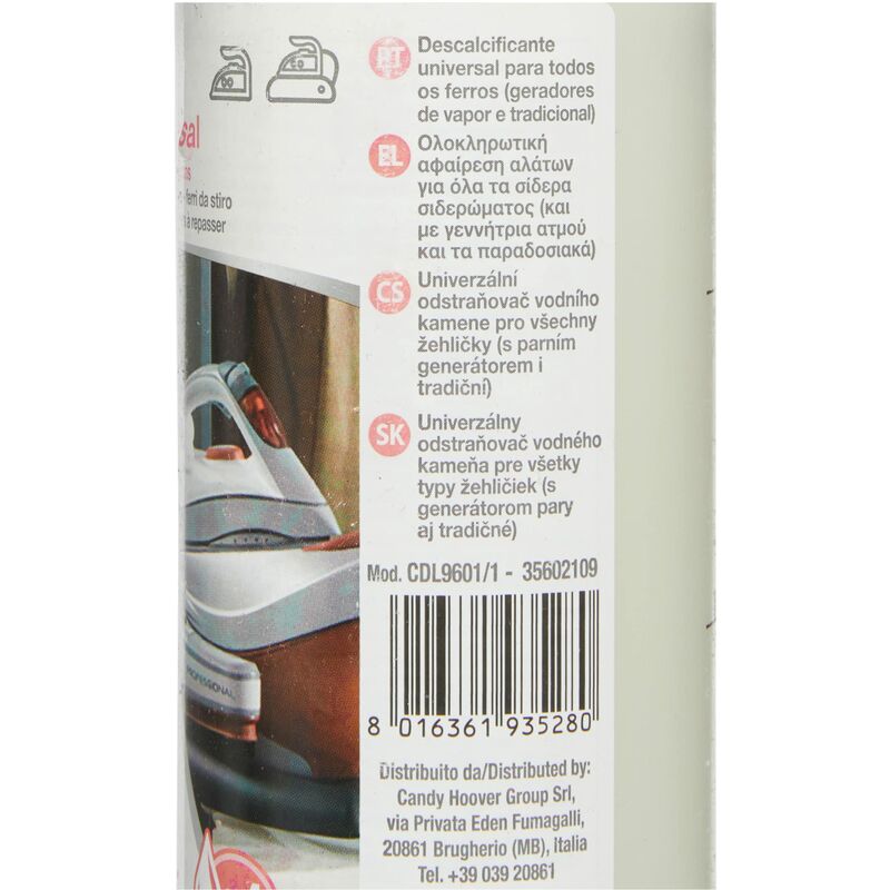 Care + Protect HVR35601776 Decalcificante Liquido Universale per Ferro da  Stiro (500 ml), Bianco