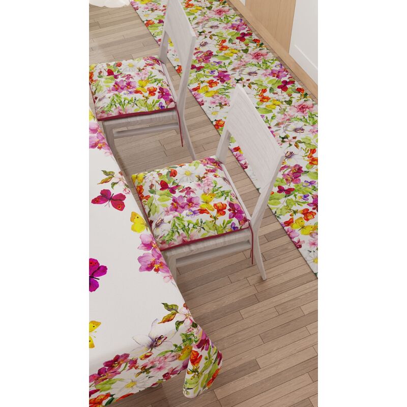 Likiyol Set 2 Tappetini Cucina Floreali Con Farfalle - Antiscivolo, Anti Affaticamento, Lavabili, 45x76 Cm + 45x122 Cm, Morbido PVC