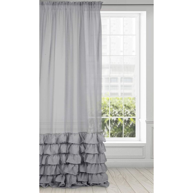 SIMPVALE - Tenda romana con tasca per asta, tenda avvolgibile in tulle con ricamo, per camera da letto, studio, bagno, cucina (marrone chiaro, larghezza 60 cm/altezza 140 cm