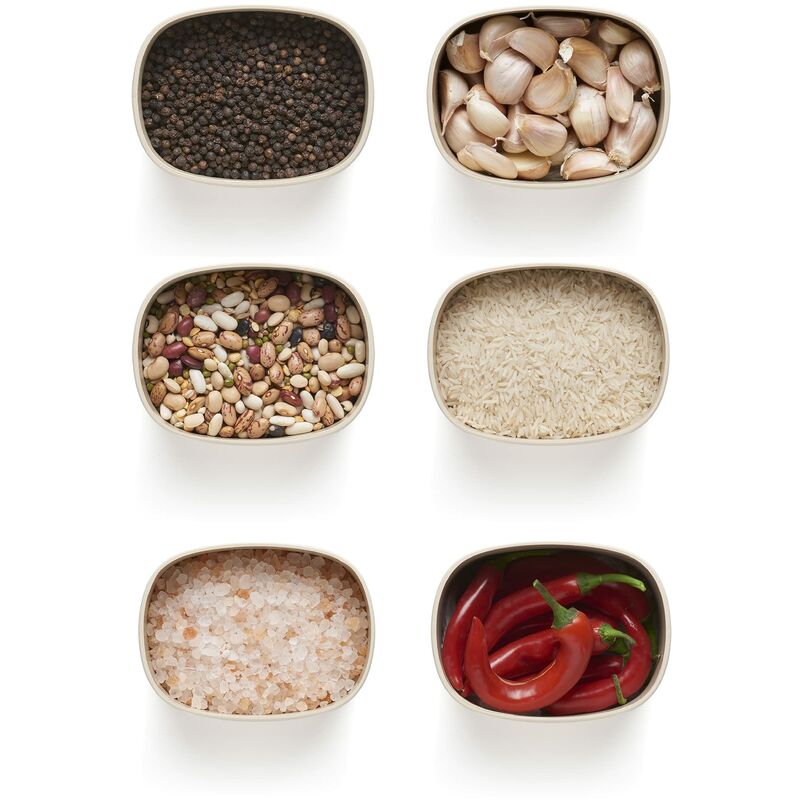 Guzzini Tierra - Set 3 Barattoli Con Coperchio In Bamboo, Plastica Riciclata, 12.3x9.4x11 Cm - 500 Cc - Foto 8