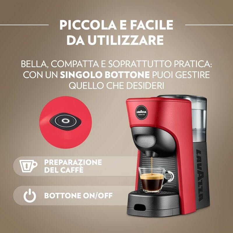 Lavazza A Modo Mio, Macchina per Caffé Espresso Tiny con 64 Capsule  Incluse, Rossa con Liquido Decalcificante : : Casa e cucina