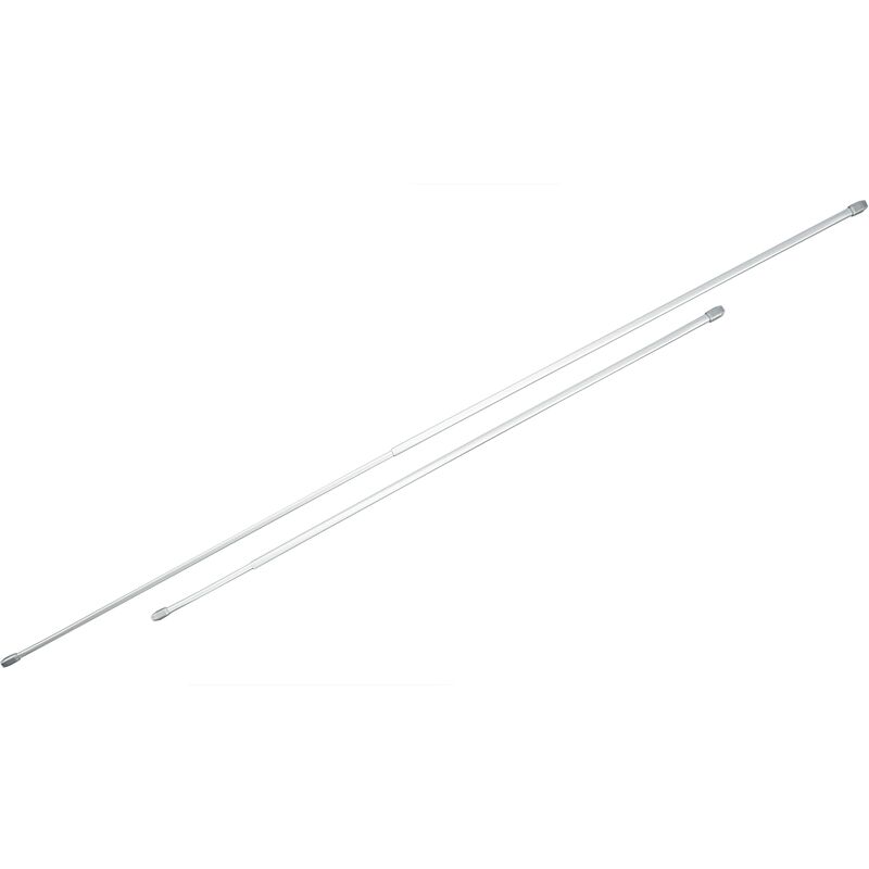 Gardinia Bastone per tende, Estendibile, Metallo/Plastica, Argento opaco,  60 - 100 cm, 2 unità