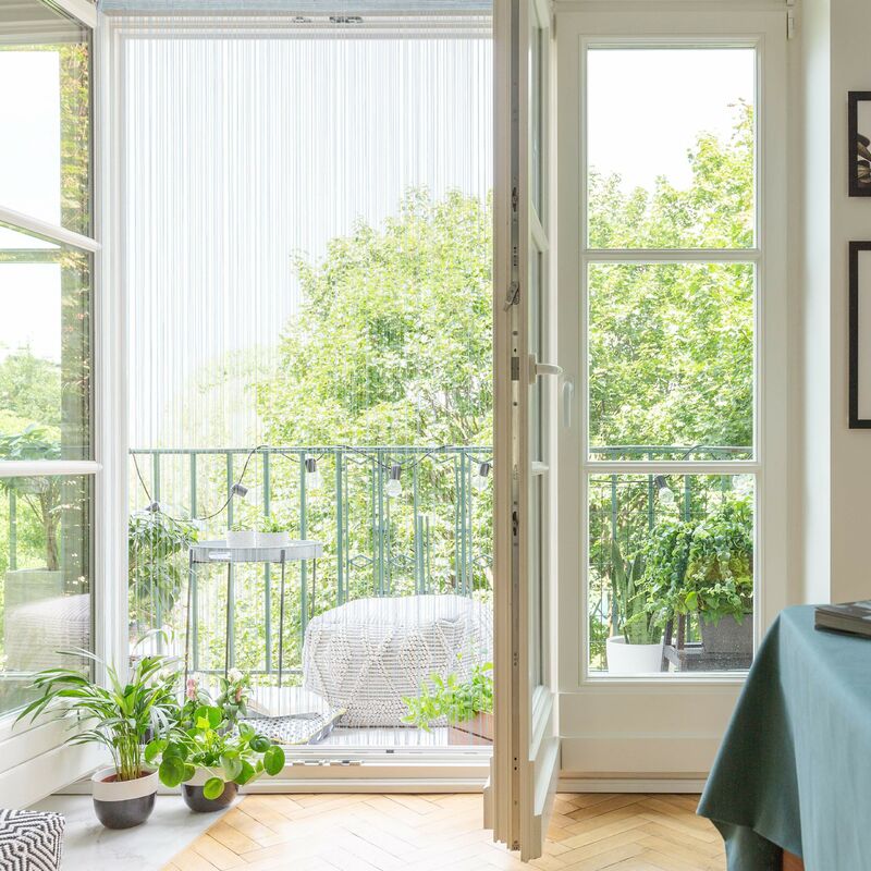 Relaxdays Tenda a Fili, 145 x 245 cm, accorciabile, per Porte e finestre,  Lavabile, Colore: Marrone, Poliestere, 145x245 cm : : Casa e cucina