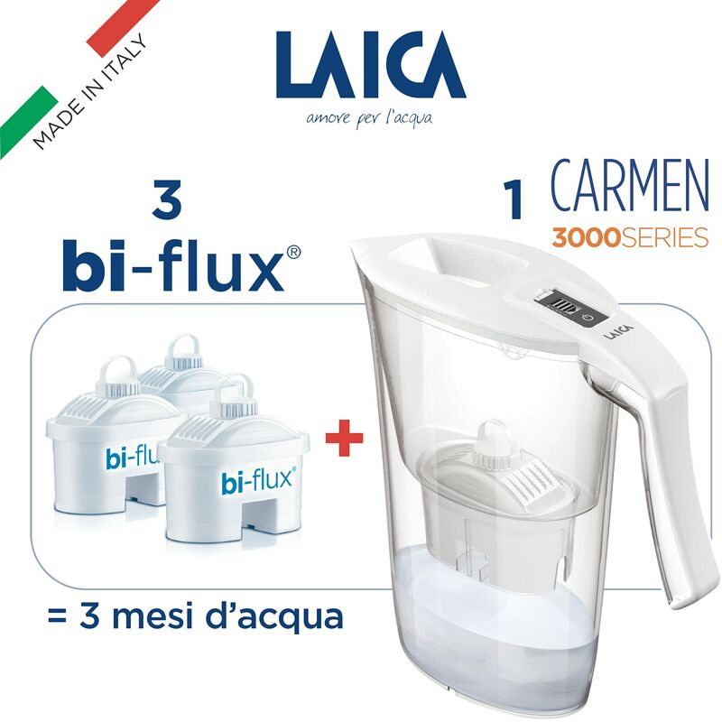 Laica Kit Convenienza J9082 Caraffa Filtrante, Bianco Trasparente, ‎2,3 l,  28 x 28 x 11 cm, 1.22 Kg : .it: Casa e cucina