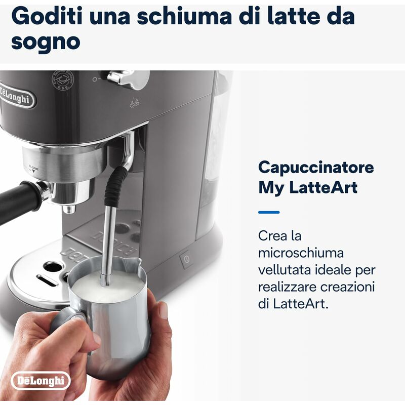 De'Longhi Dedica Arte EC 885.GY, Maccchina da Caffè Manuale