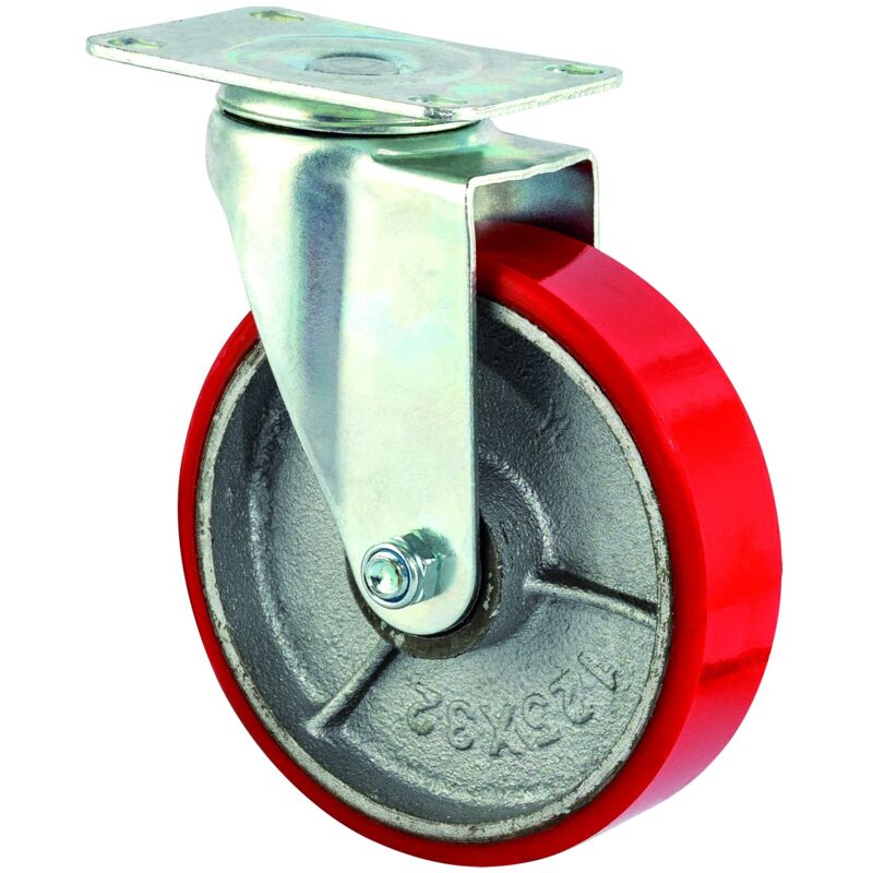 Ruota Doppia In Ghisa E Poliuretano 300 X70 Girevole - Foto 8