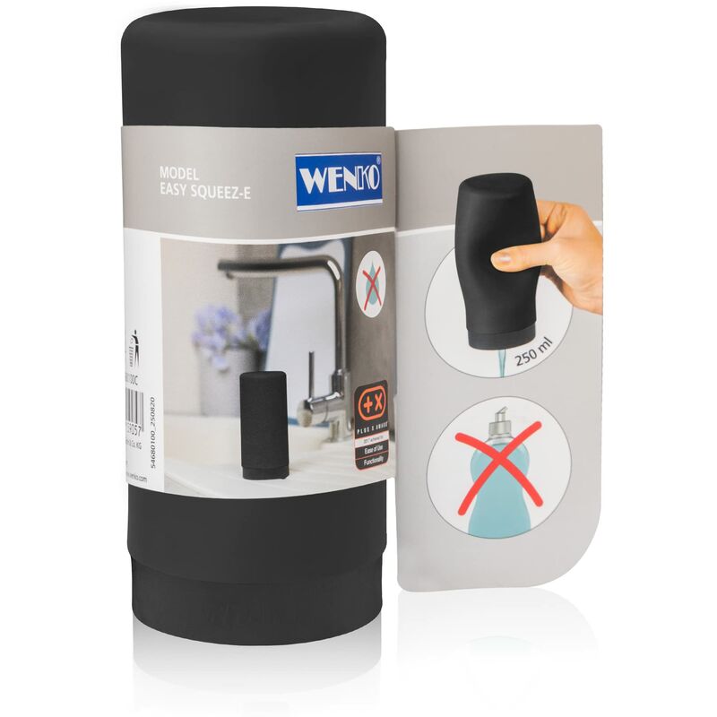 WENKO Dispenser detersivo piatti Easy Squeez-e bianco 250 ml, silicone  Distributore di detersivo - comprare da Do it + Garden Migros