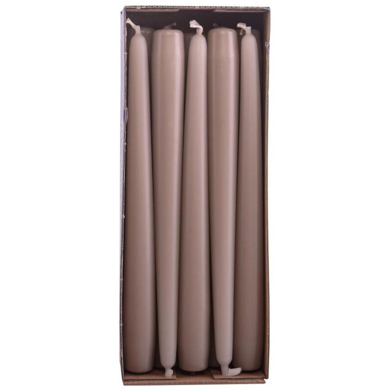 candele coniche color rosa antico h. 25 cm - cf da 10 pezzi