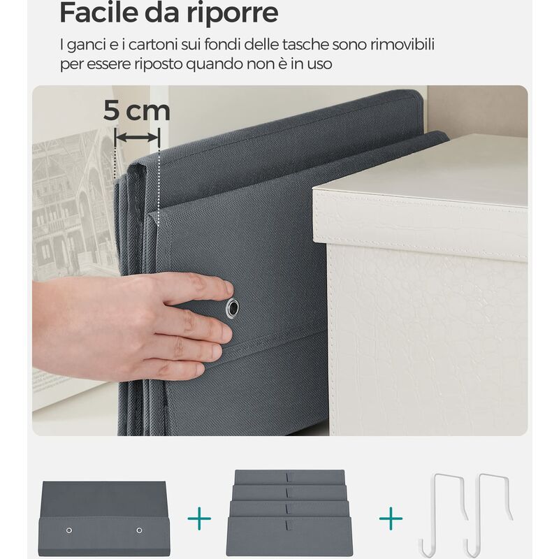 SONGMICS Portaoggetti da Appendere con 4 Tasche, Organizzatore da