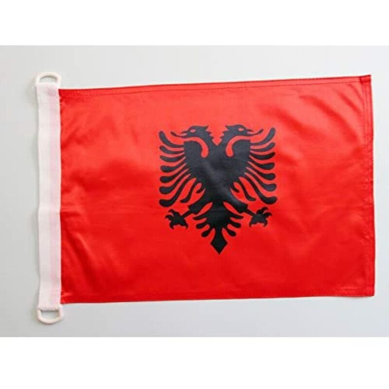 AZ FLAG Bandiera NAVALE Albania 45x30cm - Bandiera MARITIMA ALBANESE 30 x  45 cm Speciale nautismo