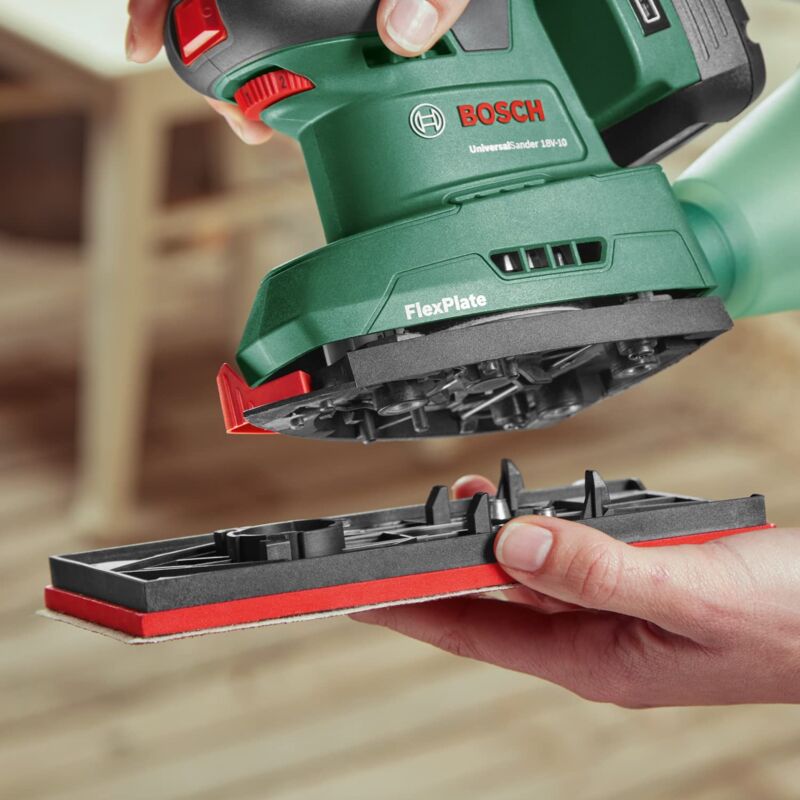 Levigatrice A Batteria Bosch UniversalSander 18V-10 - Senza Batteria, Con Carta Abrasiva - Foto 11