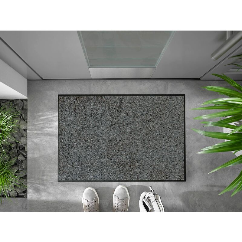 Tappeto da esterni 90x150 cm rettangolare con motivo a rombi grigio e bianco