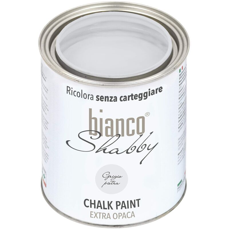 CHALK PAINT Grigio Pietra per Mobili e Pareti - Pittura Shabby Chic Vintage  EXTRA OPACA (1 Litro)