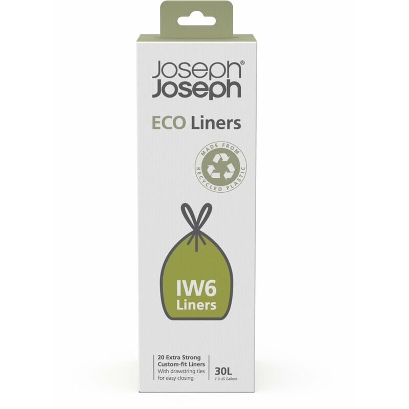 Joseph Joseph IW6 - Sacchetti immondizia ecologici in plastica riciclata,  sacchetti per rifiuti da cucina con manici