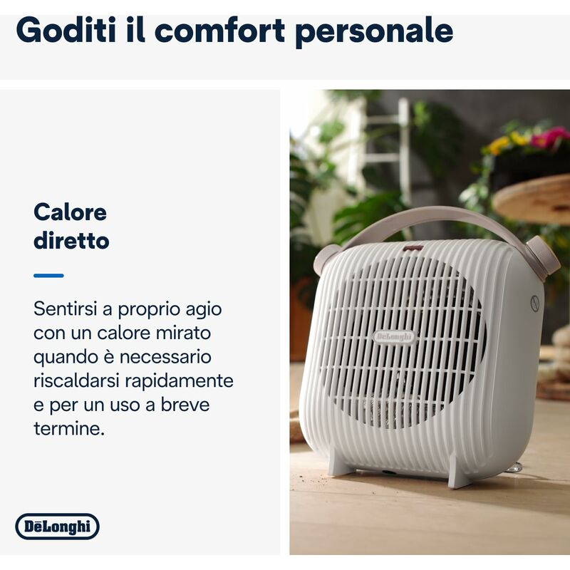 De’Longhi Termoventilatore da tavolo a 2 potenze HFS30B24.W