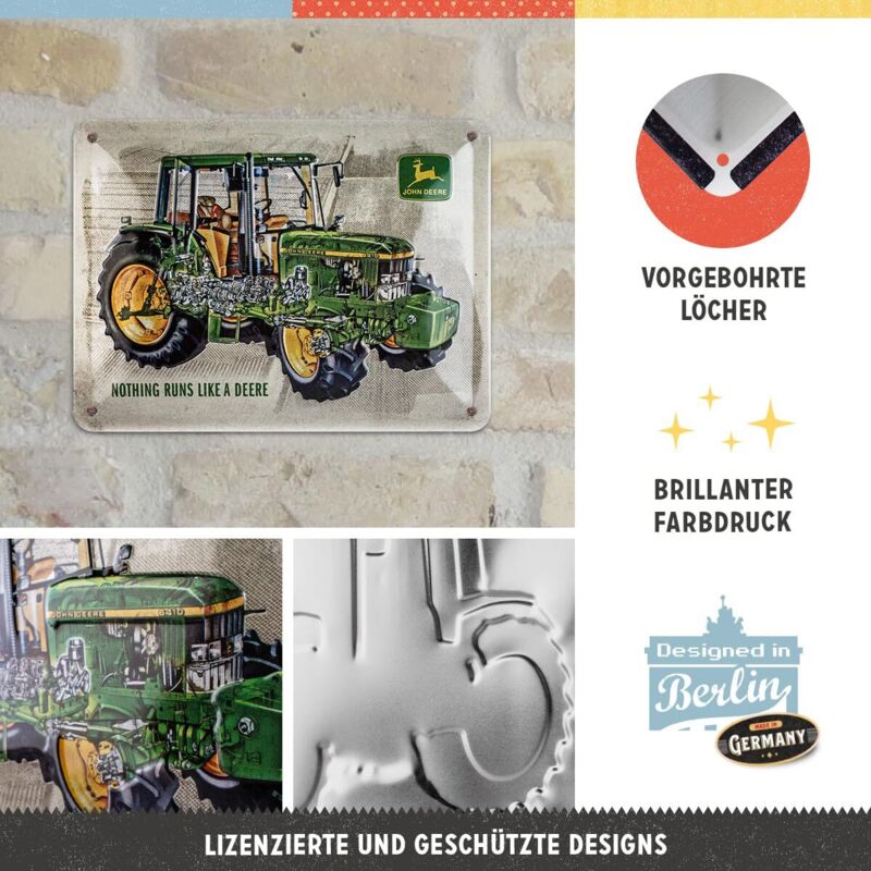 Salvadanaio John Deere A Forma Di Fusto Olio - Design Retrò In Lamiera, Capacità 600 Ml - Foto 8