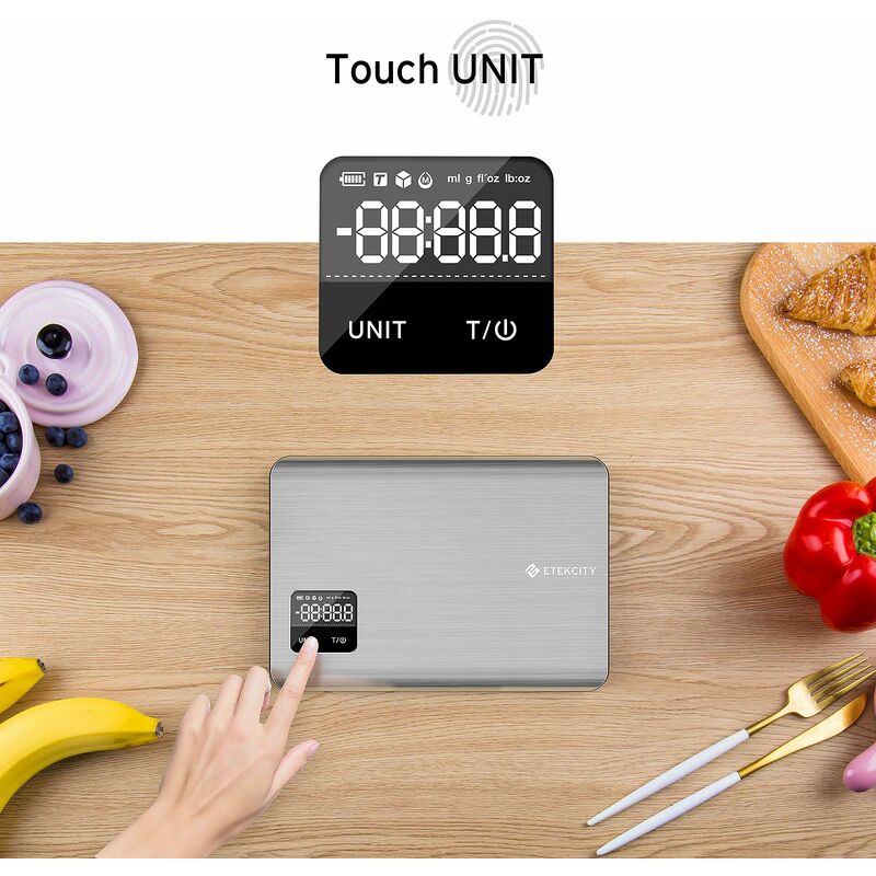 Bilancia da Cucina Smart Digitale con Funzione Tare,Professionale Alta  Precision Bilancia Elettronica per la Casa e la Cucina -Batteria 1 kg-0,1 g