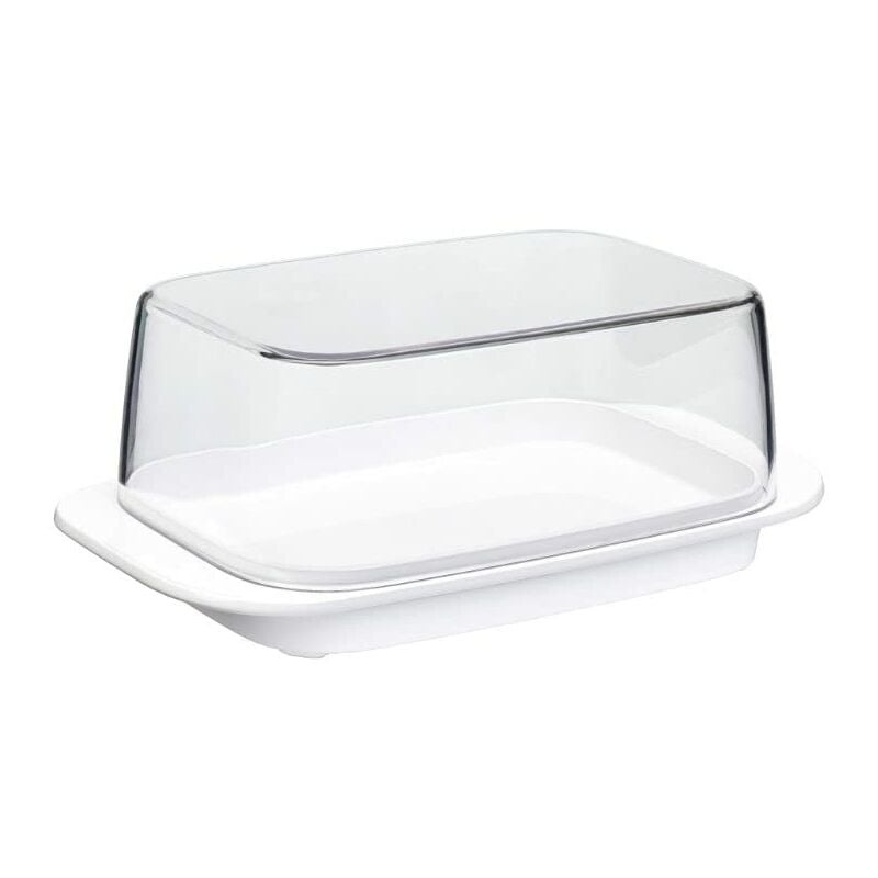 Mepal – Burriera – Bianco– per 250 g di burro – coperchio trasparente – si  adatta perfettamente al frigorifero – lavabile