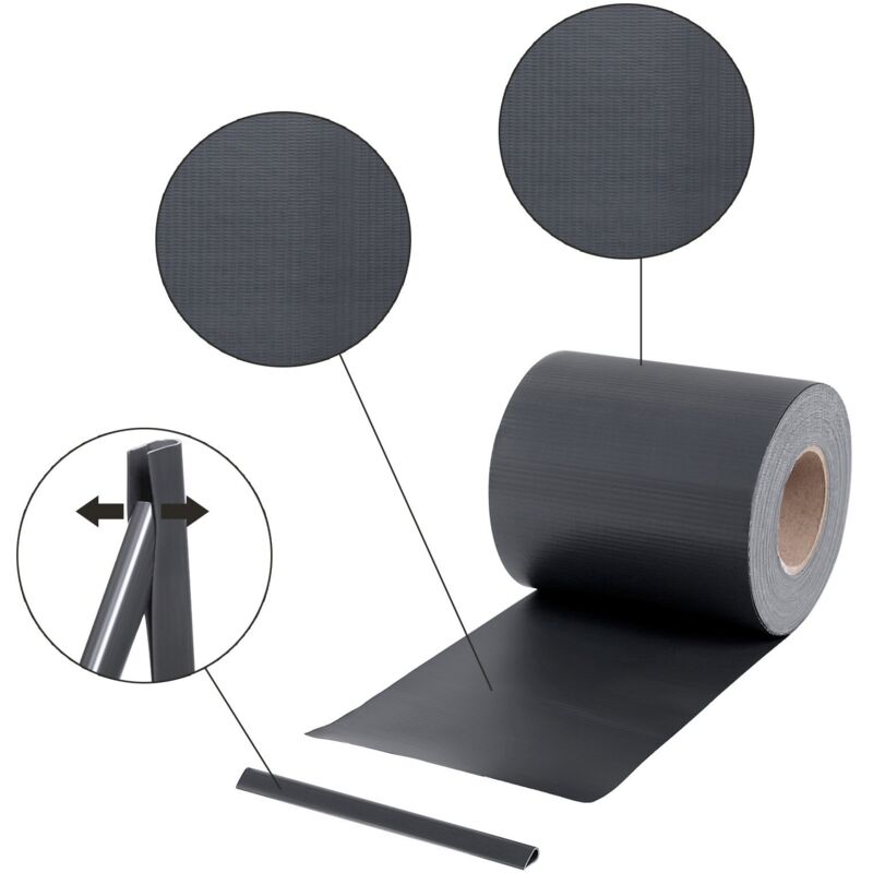 Frangivista Per Balcone SONGMICS - PVC Opaco, 0.19x40m, Resistente UV, 25 Fascette, Colore Antracite - Foto 5