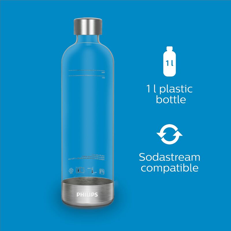 Sodastream Gasatore D’Acqua Gaia Per Trasformare L’Acqua In Acqua  Frizzante,Con Bottiglia Da 1 Lt E Cilindro Di Co2 Colore Nero