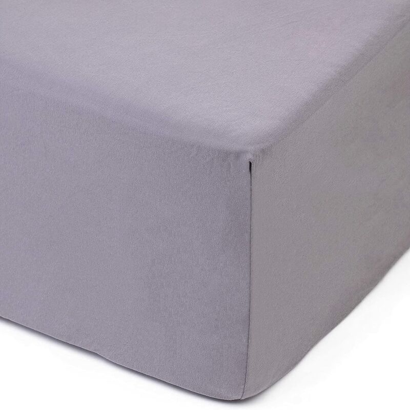 Amago Lenzuolo con Angoli 140 x 200 cm, Per Letti Boxspring e Letti ad Acqua,  Angoli 50 cm, 100% Cotone, Argento