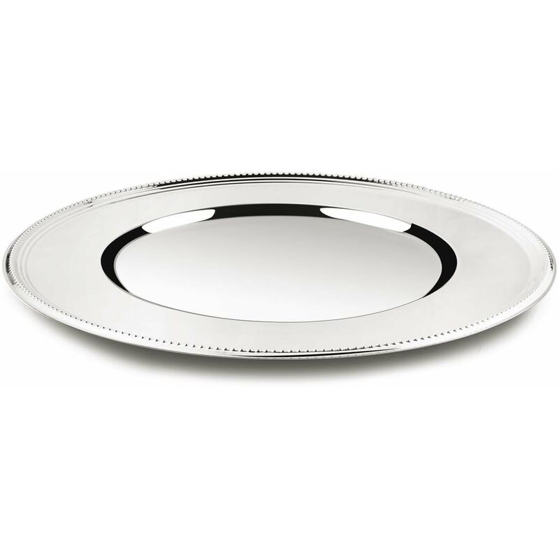 Sottopiatto Acciaio Bordo Perline Sottopiatto In Acciaio Argentato