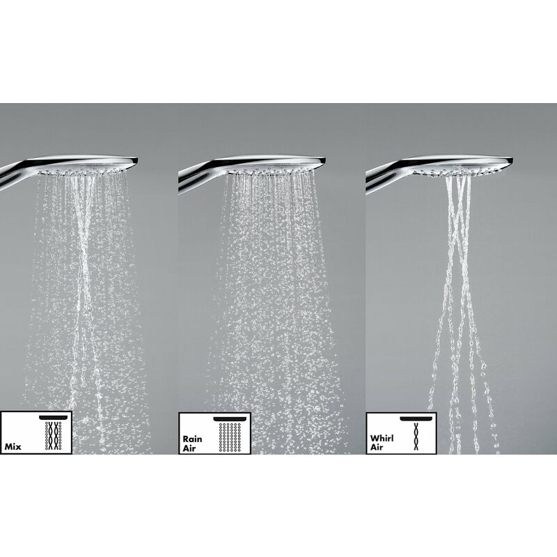 hansgrohe Raindance Select S Set doccia 150 3 getti con asta doccia 90 cm e  portasapone, cromo, 27803000