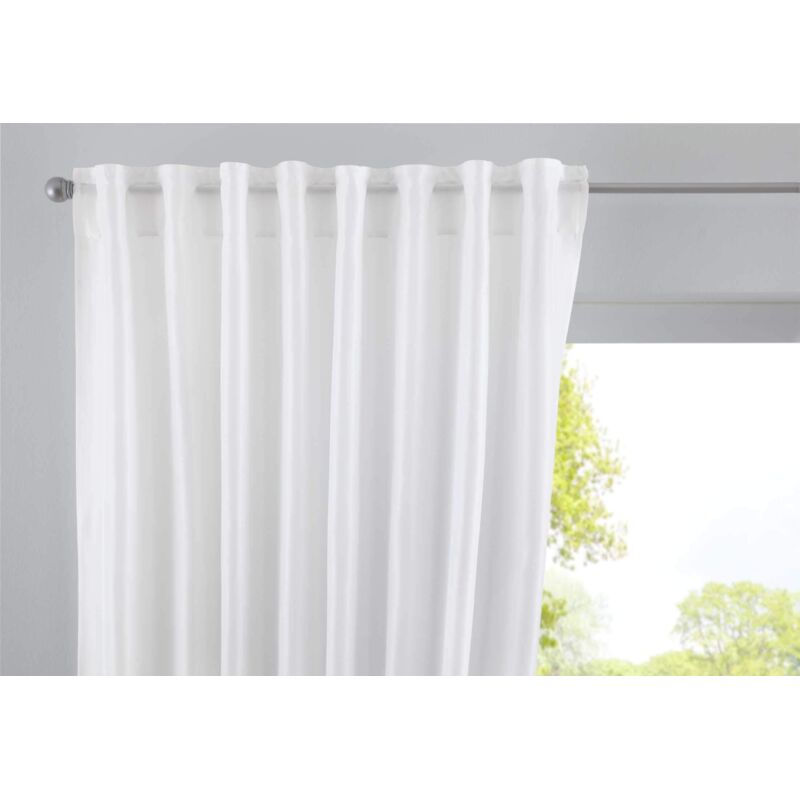 Gardinenbox Tenda In Voile Con Passanti - Trasparente, Tinta Unita - Dimensioni 225 X 140 Cm (Altezza X Larghezza) - Colore Crema - 100% Poliestere Lavabile A 40°