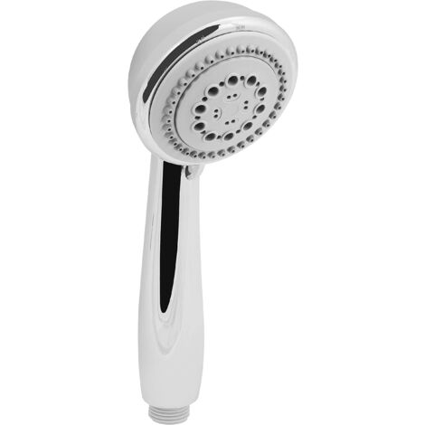 Cornat Arielli TECB3478 - Soffione doccia a mano, diametro testa 80 mm, placcato, 4 tipi, normale, morbido e massaggiante, anti-calcare, cromato/grigio (1/5)