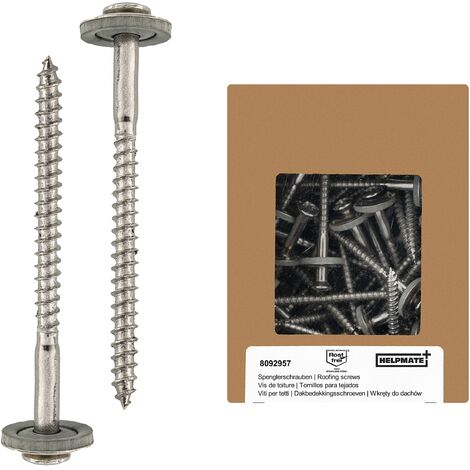 HELPMATE Viti Spengler 4,5 x 65 mm, 50 pezzi, DIN 7995, in acciaio inox A2, PZ2, DIN 7995, testa cilindrica, con disco e EPDM Di, argento, 4,5 x 65 mm
