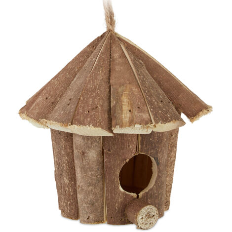 Casetta Per Uccelli In Legno Relaxdays - Decorazione Da Giardino, Balcone O Terrazza, 16,5x12x9,5 Cm - Foto 9