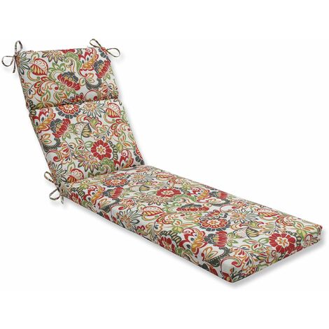 Pillow Perfect Indoor/Outdoor Multicolored Modern Floral Chaise Lounge Cushion (1/3)