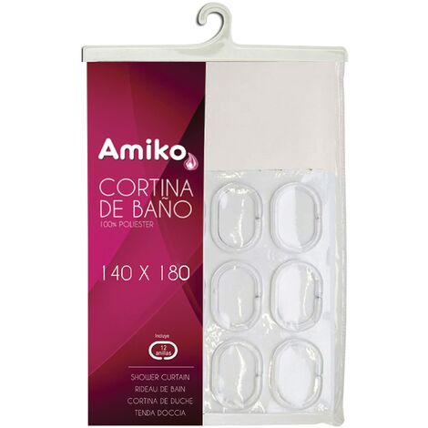 Tenda Da Doccia In Poliestere 120x200 Cm - Impermeabile, Anti-Muffa, Con 8 Ganci, Bianco - Foto 3