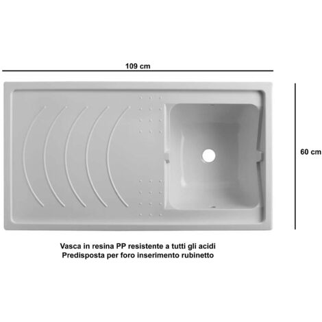 Coprilavatrice Con Lavatoio Negrari - Resina PVC, Bianco, 109x60x89cm - Interno/Esterno - Foto 2