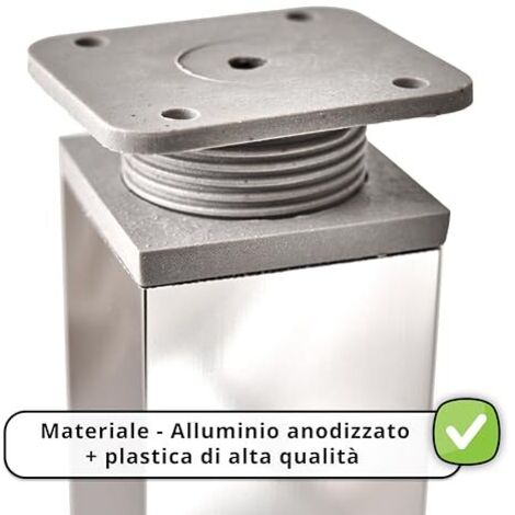 Set Di 4 Piedini Per Mobili ALPHA: Regolabili In Altezza, Fino A 250 Kg - Foto 12
