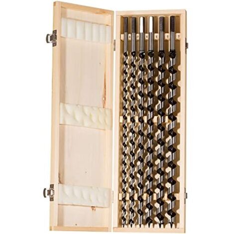 Fischer Set 6 Punte Trapano D-WL PL tipo Lewis in Acciaio per Legno, Diametro 10-12-14-16-18-20mm, Lunghezza 460mm, Attacco Esagonale, per Legno Massiccio, Legno Lamellare, 551426 (1/4)