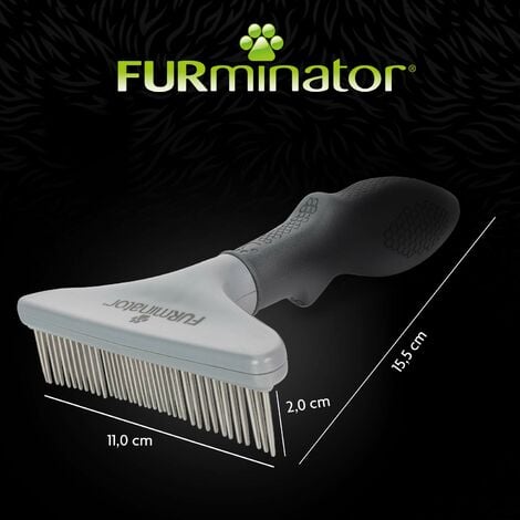 FURminator Grooming Rake Pettine per Cani e Gatti a Pelo Lungo, Spazzola per  Evitare Nodi e