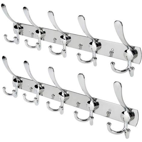 Gancio Appendiabiti Attaccapanni da parete Acciaio Inox Cappotto Asciugamano Gancio Rack WYCTIN Wall Mount Gancio per Giacche, Cappotti, Cappelli, Sciarpe (2 pacchi 5 Ganci)