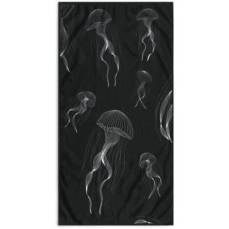 DecoKing Telo mare grande 90 x 180 cm cotone spugna velours asciugamano blu scuro gelatina (1/3)