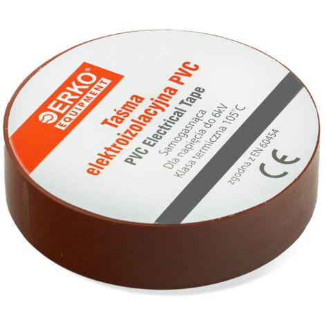 ERKO Nastro Isolante elettrico marrone 15 mm x 10 m 10 Pezzi, PVC Per isolare, Riparare e legare, naastro adesivo, Per tensioni fino a 6 kv, elettrici professionali, flessibile (1/5)