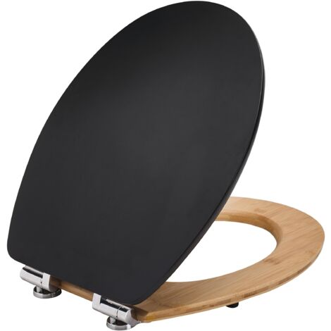 Wirquin 20722708 - Sedile WC Casual Line, in bambù, colore: Nero (1/4)