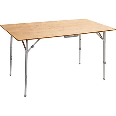 BRUNNER Tavolo Pieghevole per Esterni, da Picnic, da Campeggio, Giardino, terrazzo - in Alluminio, con Elegante ripiano in bamb - CAMPERKING S - Rettangolare, Robusto con Portata Fino a 30 kg