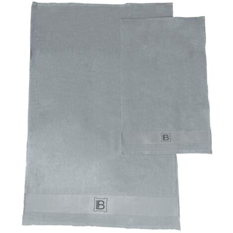 Laura Biagiotti Set Asciugamani In Spugna | Grigio | 100% Cotone | Asciugamano Viso E Bidet