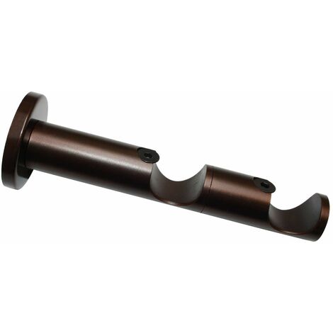 Gardinia Supporto Combinato per bastoni per Tende Ø 25/25 mm, Due Vie, Aperto, Linea Windsor, Metallo, Bronzo, 8/6 cm