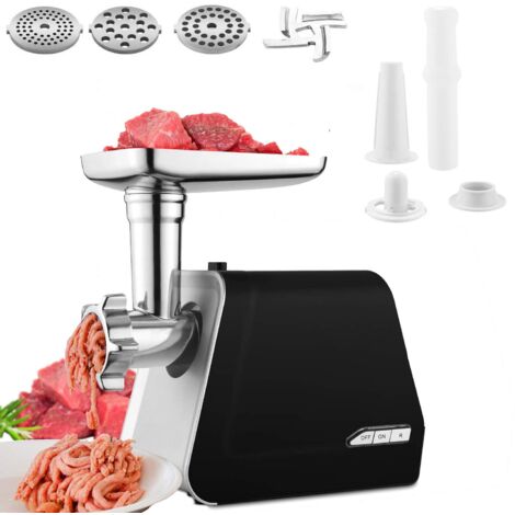 Tritacarne Elettrico Multifunzione Tritacarne con 3 piastre di macinazione in acciaio inossidabile,Accessori per Kubbe, Acciaio Inox (1/5)