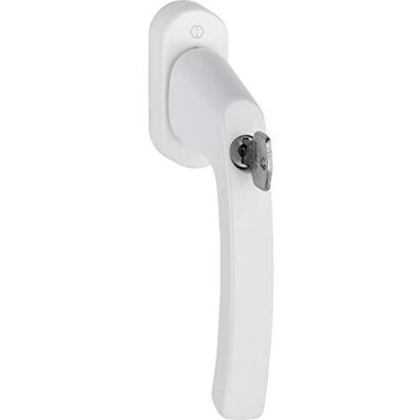 HOPPE 11715911 - Maniglia per finestra LIÈGE-Secu100, cilindrica VK 7 x 37, colore: Bianco