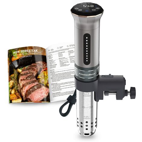 KitchenBoss Fornello sottovuoto, 1100 W, IPX7 impermeabile, Calcolatore di immersione da cucina, termostato regolabile per un controllo preciso della temperatura