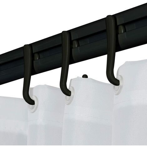 Sealskin Easy Roll Set con Binario per Tenda Doccia, ABS, Nero, flexibel