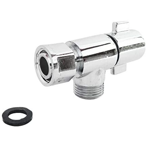 SOMATHERM FOR YOU - Rubinetto design WC 1/4 quadrato giro cromato M12 / 17 (3/8 '') - Dado Prigioniero 12/17 (3/8 '')