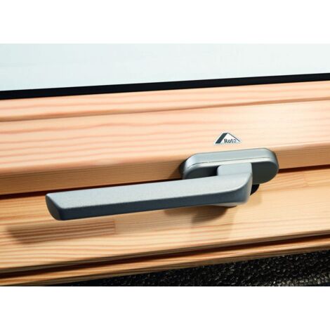 Originale Maniglia per Finestre Roto Maniglia per Finestra per Finestre da Tetto Serie R4 e R7 in Legno Argento